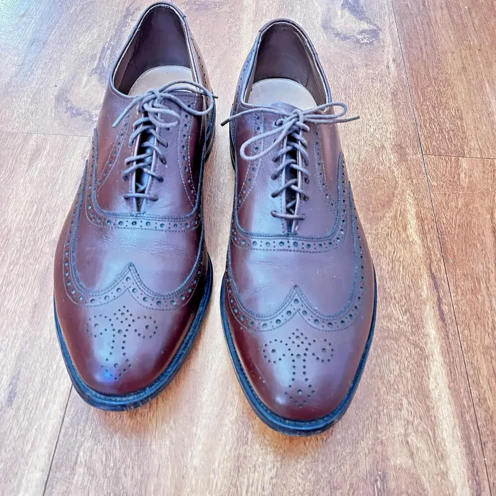 Vintage Allen Edmonds Men's Shoes Size 11C 1993 Chester Brown Wing Tip Oxfords